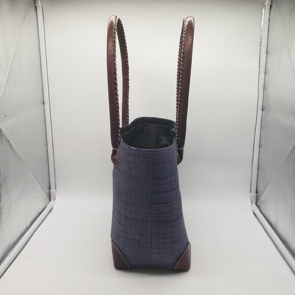 Denim Canvas Straw Cat Hearts Drawstring Purse or Hand Bag - Picture 6 of 9